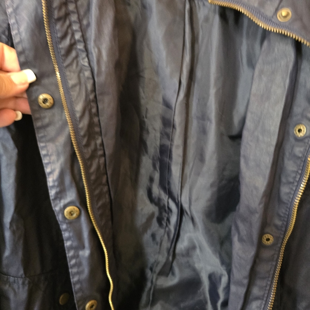 Merona Jacket Size Large Navy Blue Button Up With Zipper Closure - Picture 9 of 12